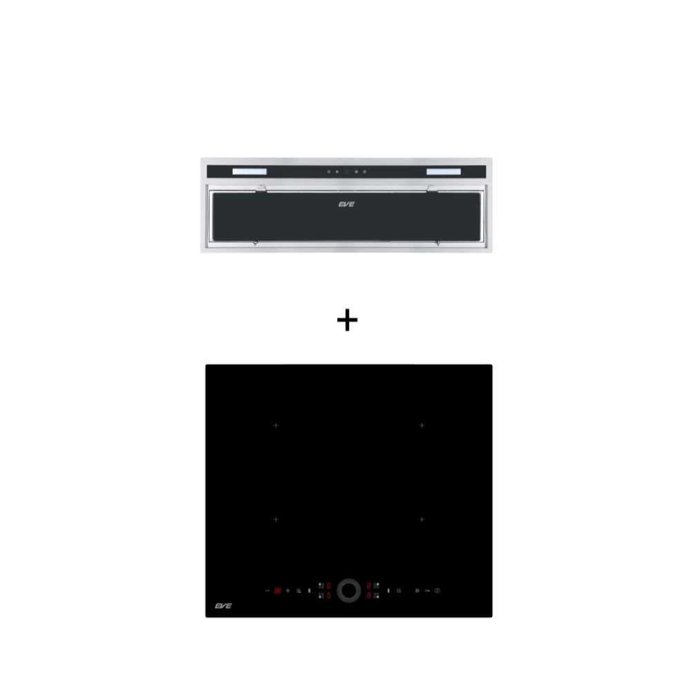 ชุดเซต เตาฝังแม่เหล็กไฟฟ้า 4 หัว + เครื่องดูดควันแบบฝัง EVE รุ่น HB60-4INDBRIDGE/TCR + HBI-SKYLINE-75 BLACK สีดำ เตาขนาด 60 เซนติเมตร เครื่องดูดควันขนาด 75 เซนติเมตร_11